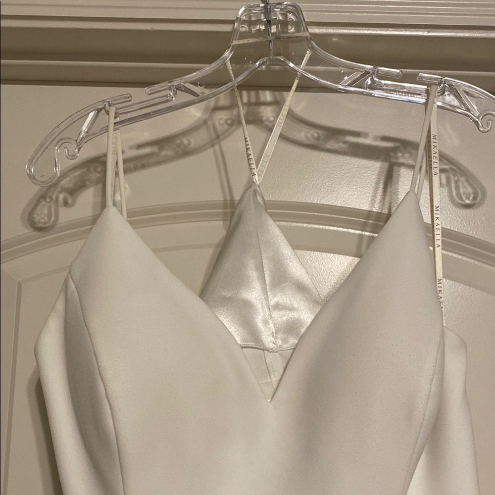 Sophisticated White Satin Gown
